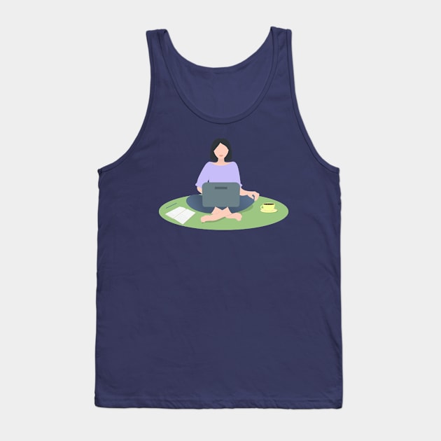 Girl with a laptop Tank Top by Alexandra